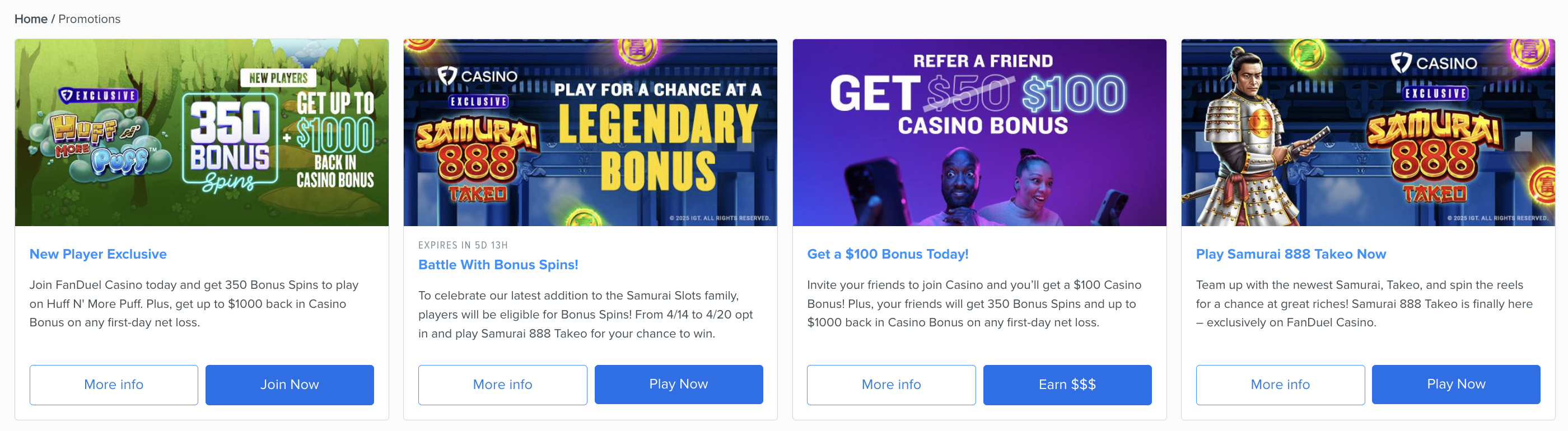 FanDuel Casino promotions